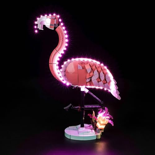 Set di luci a LED compatibile con Lego Wild Animals: Pink Flamingo 31170 (senza modello), set di illuminazione decorativa compatibile con Lego 31170 Wild Animals: rosa fenicottero giocattolo creativo