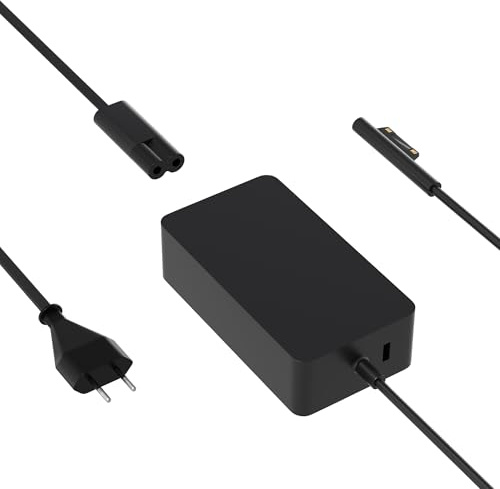 SLRIOYS 65W Netzkabel Kompatibel mit Microsoft Surface Pro 3 4 5 6 7 7+ 8 9 10 X Surface Laptop 7/6/5/4/3/2/1 Surface Book 3/2/1 Surface Go 4 3 2 1 Tablet Windows Ladegerät mit 5V USB Anschluss