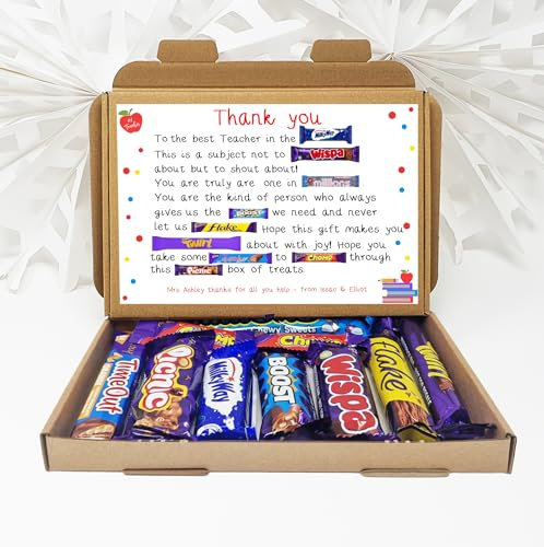 Personalised Teacher Poem Summer End of Term Treat Box Hug in a box, hamper thank you gift - Teacher - From We/Us