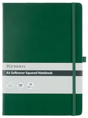Ryman A4 Soft Cover Squared Notebook (Green)