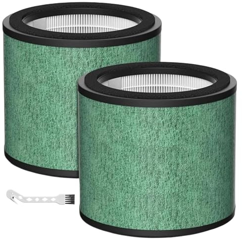 HP072UK Air Filter Compatible with Shark NeverChange 5 HP072UK HP072 Air Purifier 3-in-1 H13 True HEPA & Activated Carbon Replacement Filter (2 Pack)