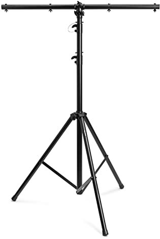 BeamZ LS30T Lichstativ mit Quertraverse, höhenverstellbar 1,5-3,5 Meter, Traglast max. 25 kg, Stativ mit T-Stange, Dreibein Lichtständer für bis zu 4 Lichteffekte - Schwarz