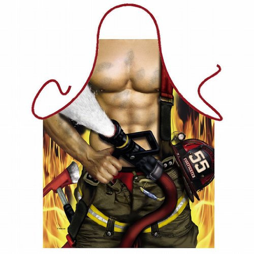 Schürze Feuerwehrmann - witzige Grillschürze / Partyschürze / Kochschürze