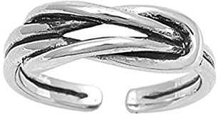 7K Zehenring aus 925 Sterling Silber als Fußschmuck für Damen, Herren und Mädchen, Größenverstellbar, Modell 21