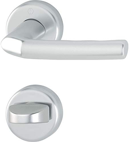 HOPPE Drückergarnitur BIRMINGHAM - auf Rosette WC, Türstärke 37-42 - silber eloxiert, farbe, size, 3067500