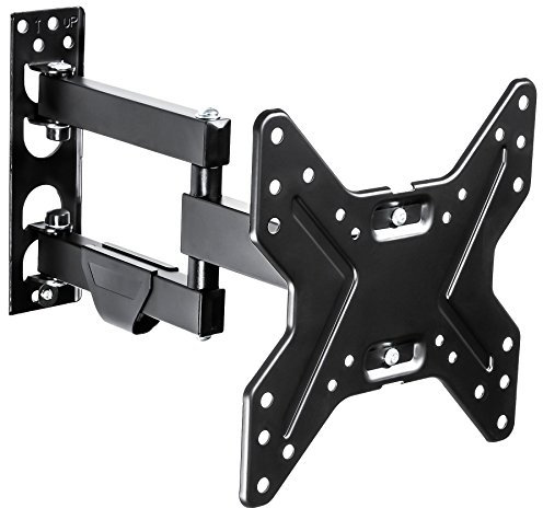 tectake® 401413 TV Wandhalterung, neigbar & schwenkbar, VESA max 200x200 bis 50 kg 43-107cm (17-42), bis 50 kg, schwarz