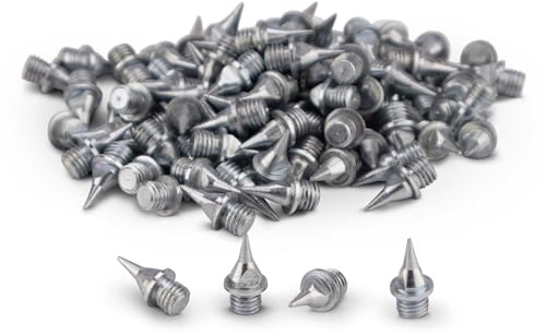 Vinex Leichtathletik - 100 Ersatznägel für Spikes 9 mm oder 6 mm - Spitze und pyramidenförmige Ausführung
