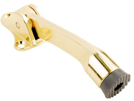 National Hardware N184-259 V238 Kickdown Door Stop in Brass,4 Inch