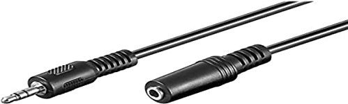 Goobay 50432 Rallonge câble Stéréo pour casques audio et écouteurs - Jack mâle 3,5mm vers Jack femelle 3,5mm - 3,0 mètres, noir