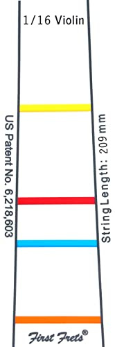 Fingerboard marking FIRST FRET 115, for 1/16 violin, 209 mm