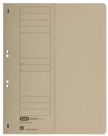 Elba Ösenhefter A4, 1/2 Vorderdeckel, Karton, Amtsheftung, grau, 50 Stück