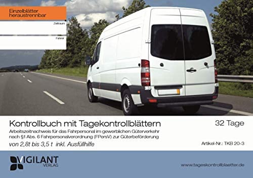 50 x Kontrollbuch mit 32 Tageskontrollblättern für den Güterverkehr Fahrpersonalverordnung (FPersV) | Premium-Qualität