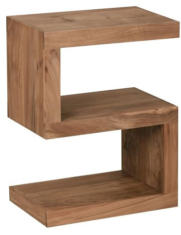 FineBuy Beistelltisch Massivholz S Cube 60cm hoch Wohnzimmer-Tisch Design Landhaus-Stil Couchtisch Farbe wählbar