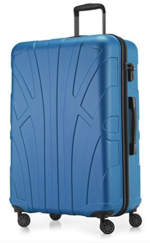 suitline - großer Hartschalen-Koffer Koffer Trolley Rollkoffer XL Reisekoffer, TSA, 76 cm, ca. 96-110 Liter, 100% ABS Matt, Cyanblau