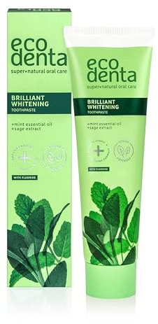 Ecodenta Brilliant Whitening Toothpaste with Fluoride - Enamel Strengthening, Fighting Tartar Formation Tooth Paste 100ml
