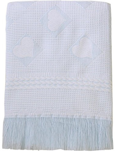 BabyPrem Baby Große Acryl Herzen Baby Strickdecke 122 x 122 cm BLAU