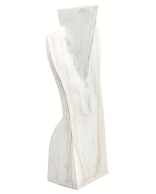 Busto espositore per collane in legno massiccio bianco cérusé H30 cm