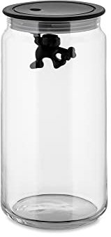 Alessi Gianni Glass Box B Küchendose, 140 cl, Glas, Schwarz, 4.5 x 13.5 x 46.5 cm