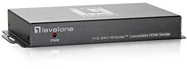 LevelOne HDSpider HDMI Cat.5 Sender, Kabeladapter, 1 x RJ-45, 2 x HDMI, 1 x 3,5 mm Audio, 1 x 5V/4A, Grau