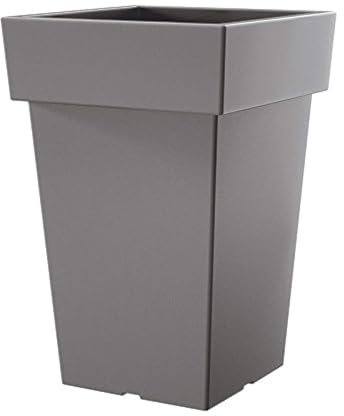 Prosper Plast dlofq300 – Dachträgersystem 28,9 x 28,9 x 43,9 cm lofly quadratische Blumentopf – Stein grau (12)