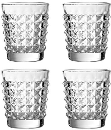 Premier Housewares Pyramid Tumblers, Clear, Set of 4
