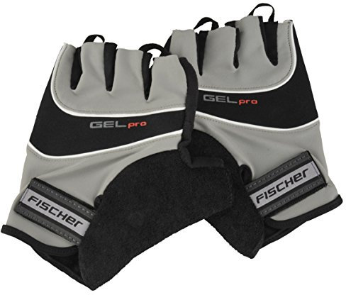 FISCHER Erwachsene Fahrradhandschuh, Sporthandschuh, Handschuh Komfort S/M, grau, waschbar, mit Ausziehhilfe, gepolstert