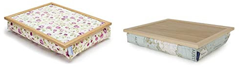 Blue Badge Co Mulberry Rose Lap Tray with Bean Bag Cushion, Padded Lap Tray for Dinner with TV or Breakfast in Bed, Laptop Holder, Moulds to Your Lap, 700 g