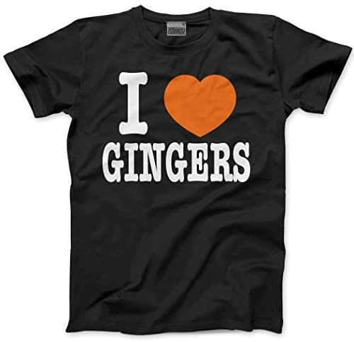 I Love Heart Gingers Men's Unisex T-Shirt - Black Large