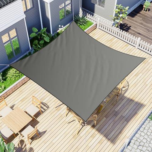 jarolift Voile Pare-Soleil carré, Hydrofuge, Brise-Soleil pour terrasse, Jardin, Balcon, Tissu Polyester, 300 x 300 cm, Anthracite