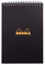 RHODIA 16920C - Spiral Notebook (Full Bound) Notepad Black A5 | Small Tiles | 80 Detachable Sheets - Clairefontaine Paper 90g - Polypro Cover (Plastic) - Rhodiactive