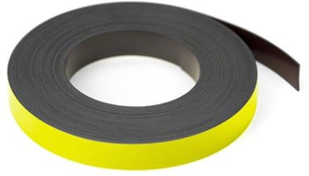 FIRST4MAGNETS MagFlex® Lite Flexible Matt Yellow Magnetic Gridding Tape for Whiteboards, Noticeboards or Filing Cabinets - 12.7mm Wide - 5m Length