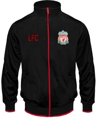 Liverpool FC Herren Retro-Trainingsjacke - 100% Polyester - Schwarz - L