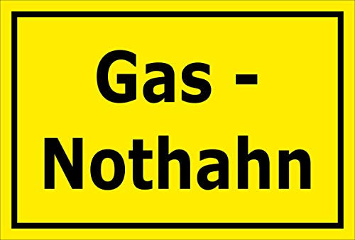 Melis-Folienwerkstatt Schild - Gas-Nothahn - 15x10cm | 3mm Aluverbund – S00070-080-C -20 VAR