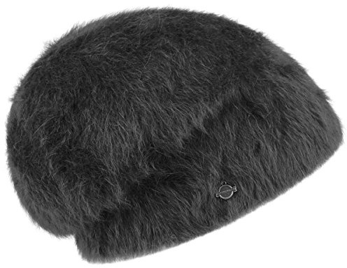 Seeberger Angora Beanie Angoramütze Wintermütze Oversize Mütze Damenmütze Beanie Wintermütze (One Size - schwarz)