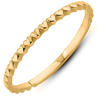 Ardeo Aurum Damenring aus 375 Gold Gelbgold Herz-Ring Vorsteckring Stapelring