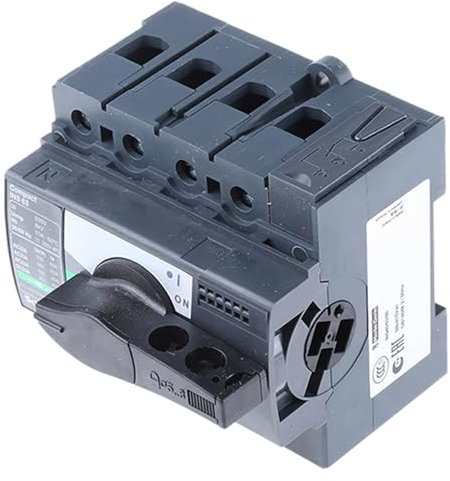 Schneider Electric 28903 Compact INS63 Interruptor-Seccionador, 4 Polos, 63A, 62.5mm x 90mm x 85mm