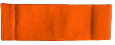 Kleiner Fratz größenverstellbare Armbinde/Mediaband bedruckt mit IHREM INDIVIDUELLEM TEXT (SENIOR 25-36 cm) (Farbe neonorange)
