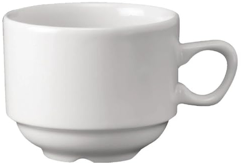 Churchill Super Vitrified P271 Whiteware Stackable Nova Tea Cup, White (Pack of 24)