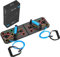 Gymtek Faltbare Liegestütze Brett - Push Up Board mit Liegestützgriffe für Ganzkörper-Training & Effektive Liegestützen - Multifunktional Liegestützbrett - Fitnessgeräte für Zuhause (Mit Expander)