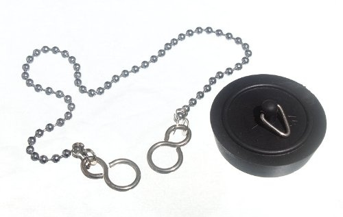 BASIN PLUG BLACK 38MM 1 1/2 INCH WITH 300MM CHAIN