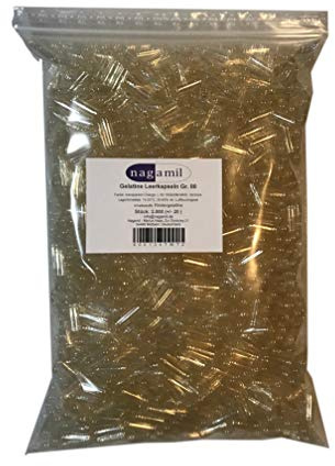 Lot de 2 000 gélules vides de gélatine transparentes Taille 00