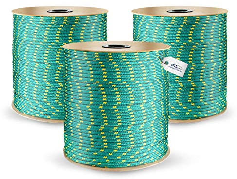 20m POLYPROPYLENSEIL 14mm GRÜN Traglast bis 1640 kg Flechtleine Textilseil Leine Schnur Rope Kunststoffseil Polyseil geflochten