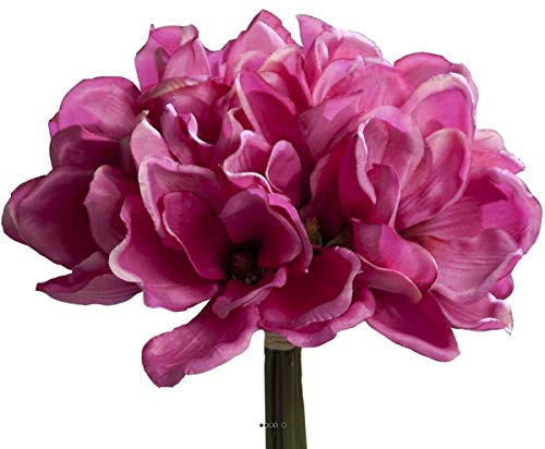 Artificielles.com - Bouquet de magnolias artificiels Fuchsia 7 têtes Hauteur 24 cm - couleur: Rose fushia 730