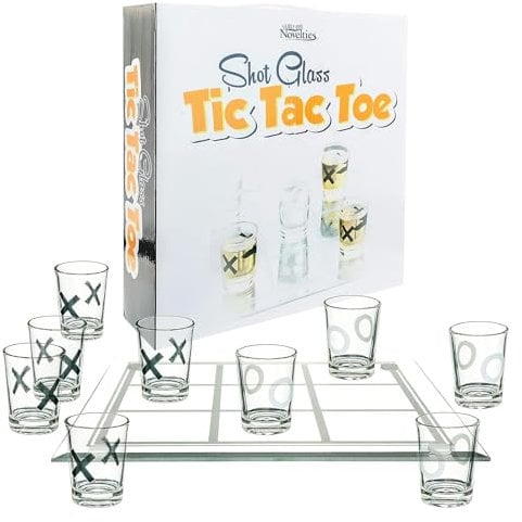 Fairly Odd Novelties Shot Glass Tic Tac Toe Drinking Game, Clear
