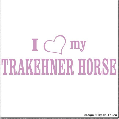 cartattoo4you® AI-01987 | I Love (als Herz) My TRAKEHNER Horse | Autoaufkleber Aufkleber Farbe lila, in 24 Farben erhältlich, glänzend 20 x 7 cm Motiv Copyright by dh-Folien