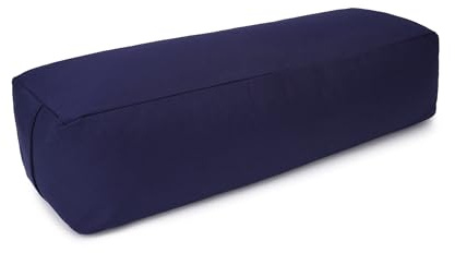 Yogabox Yoga Bolster Rechteckig, Waschbarer Bezug aus 100% Baumwolle, Yogarolle eckig mit Buchweizenschalen - Füllung, Yogakissen groß für Restoratives Yoga, Maße: ca. 60 x 20 x 14 cm