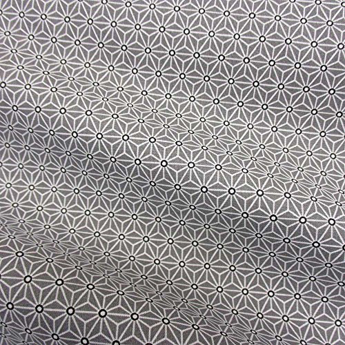 Stoff Baumwollstoff Meterware grau weiß Japan Asanoha Graphik