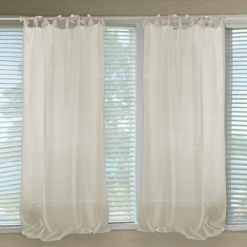 HongYa Gardine Mit Knoten Voile Durchsichtig 1er-Pack Vorhang BxH:140x245cm