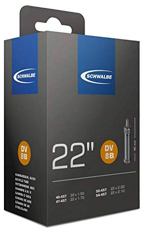 Schwalbe Fahrradschlauch DV8B 40/54-457 EK 40 mm, Schwarz, 22 x 1.50-1.75 DV