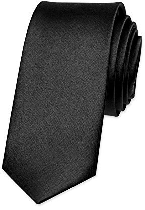 Autiga® Krawatte Herren Hochzeit Konfirmation Slim Tie Retro Business Schlips schmal schwarz
